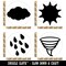 Weather Sun Cloud Tornado Rain Shower Rubber Stamp Set for Stamping Crafting Planners
